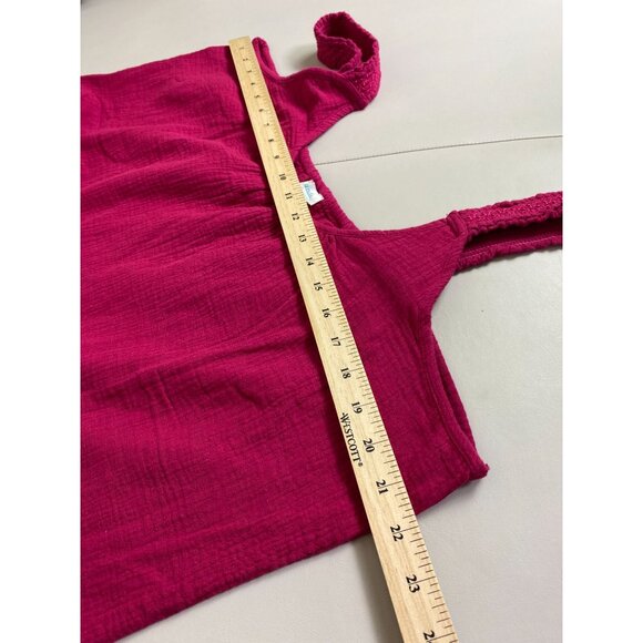 Sundance Sleeveless Gauzy Cotton Tank Top Women size XL Fuchsia Pink Vacation - Picture 5 of 13